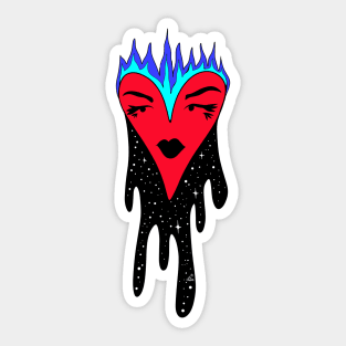 heart on fire Sticker